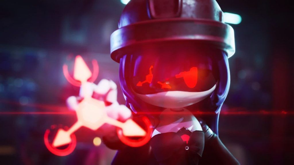 Doll activating the Absolute Solver symbol with red energy glowing from her hand