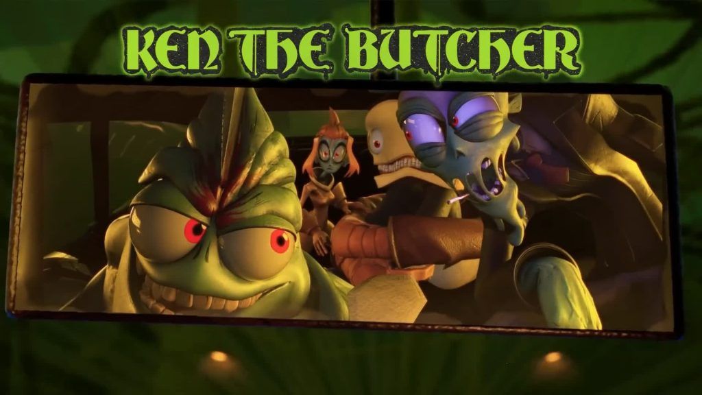 Ken the Butcher Ken the Butcher and his gang appear in a rearview mirror with eerie smiles in The Gaslight District.