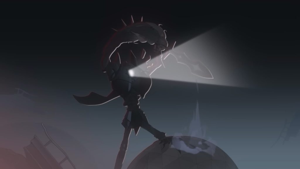 Sir Arthur emits a piercing search beam across the wasteland
