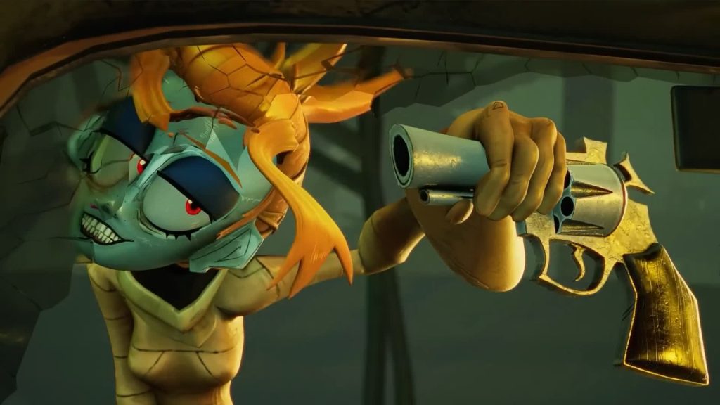 Melancholy Hill aiming gun Melancholy Hill leans through a car window aiming a revolver — The Gaslight District