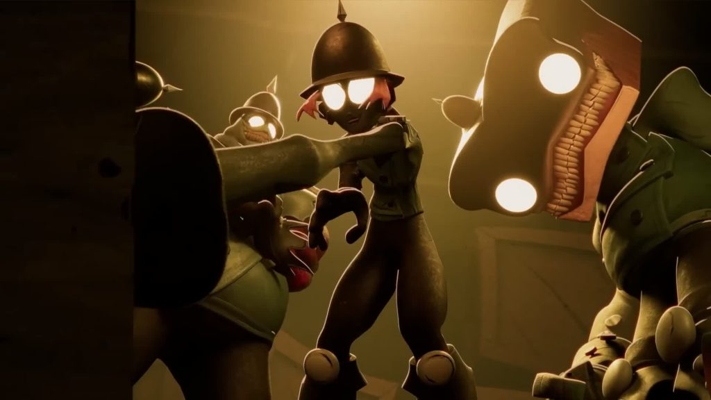 Melancholy Hill surrounded and restrained by glowing Virtue officers